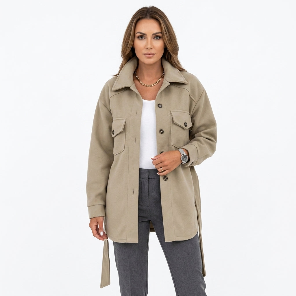 Long Button-Up Knit Coat For Women