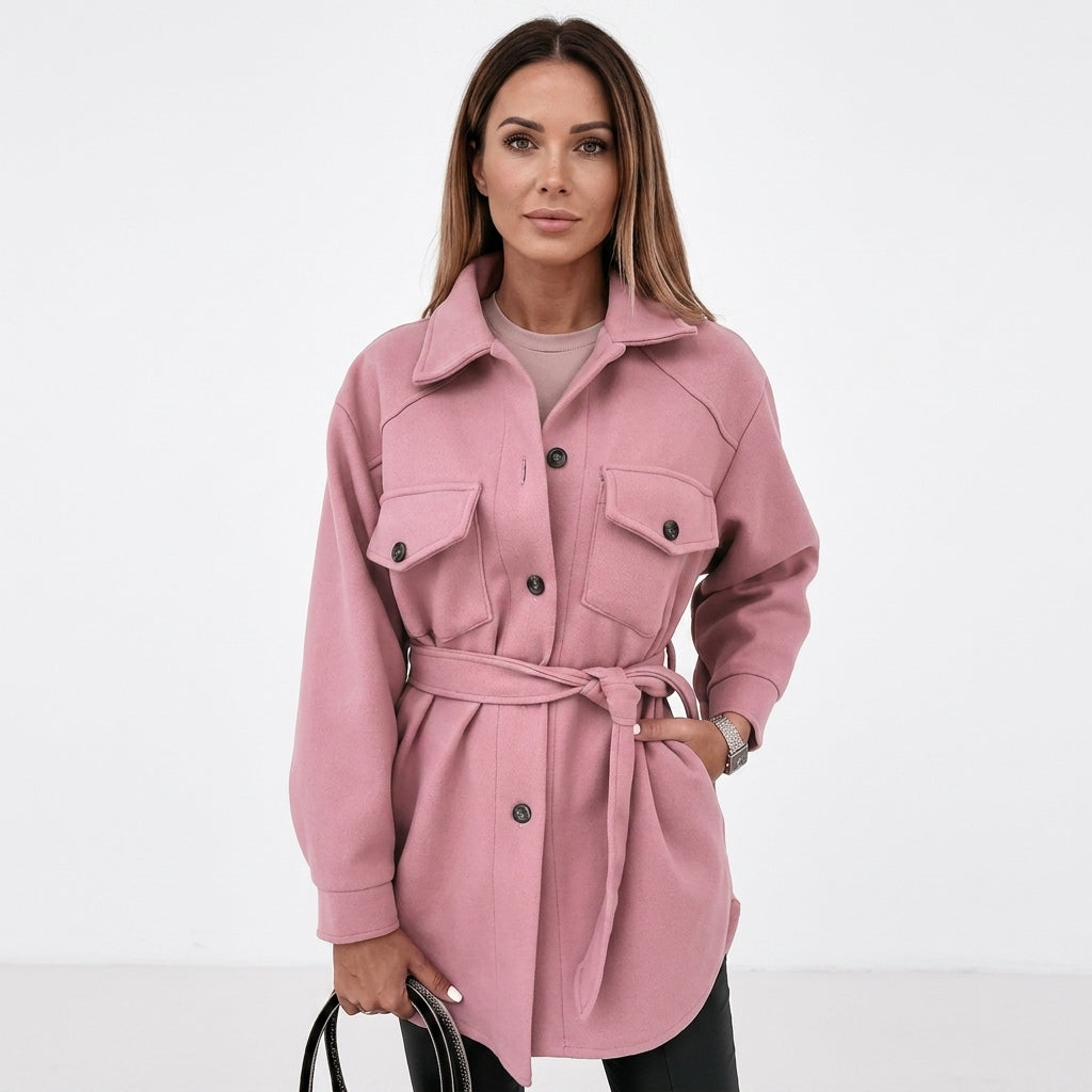 Long Button-Up Knit Coat For Women