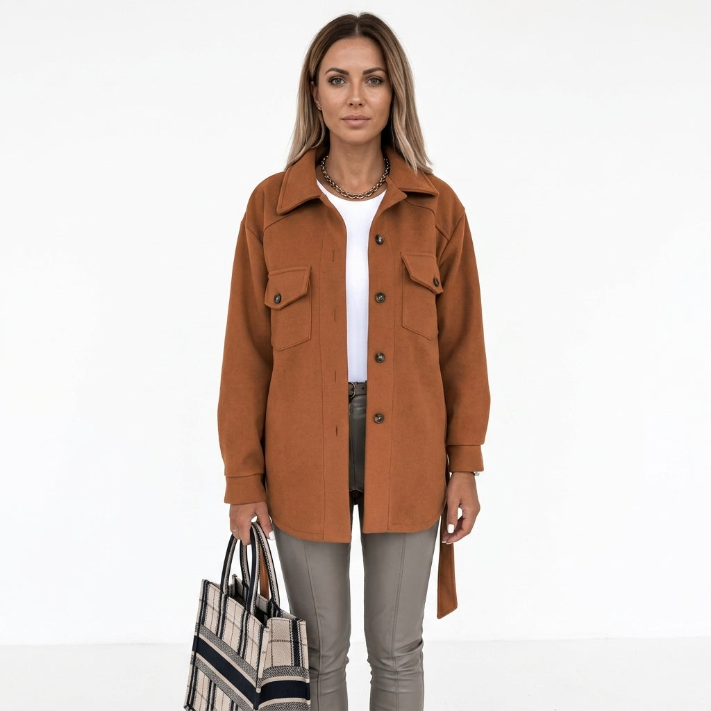 Long Button-Up Knit Coat For Women