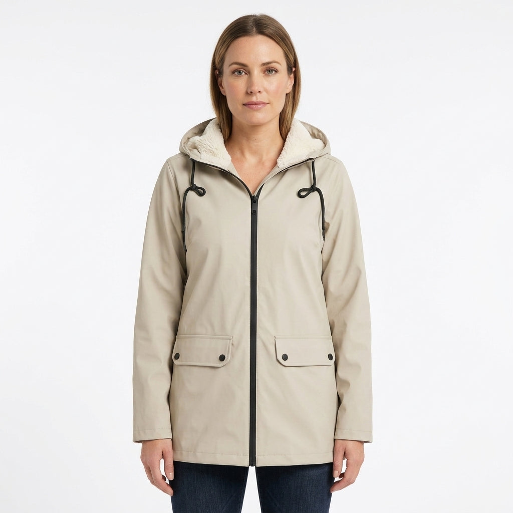 Faux Fur Lined Waterproof Puffer Jacket For Women