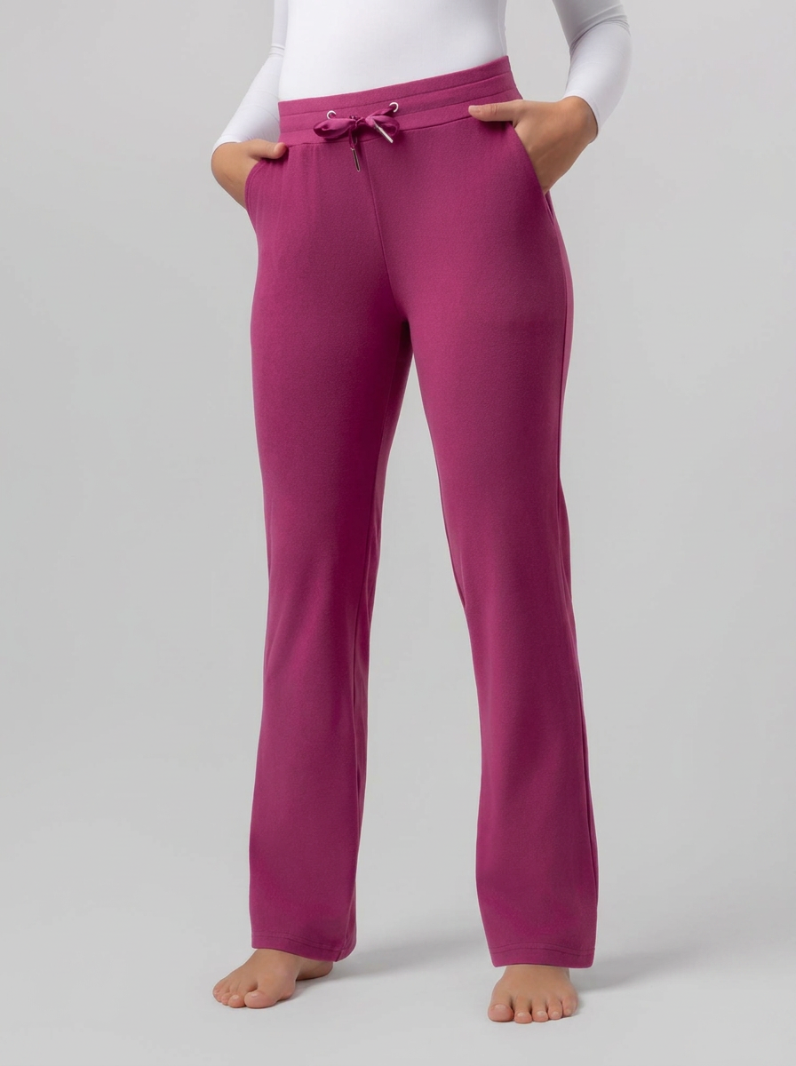 Women’s Straight-Leg Sweatpants With Satin Waist Tie