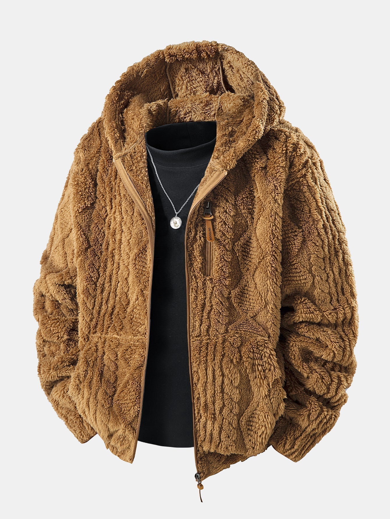 Bert | Geometric Jacquard Teddy Hoodie - Kup online w Zorah