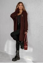 Długi dzianinowy kardigan Bueno szary - Kup online w Zorah