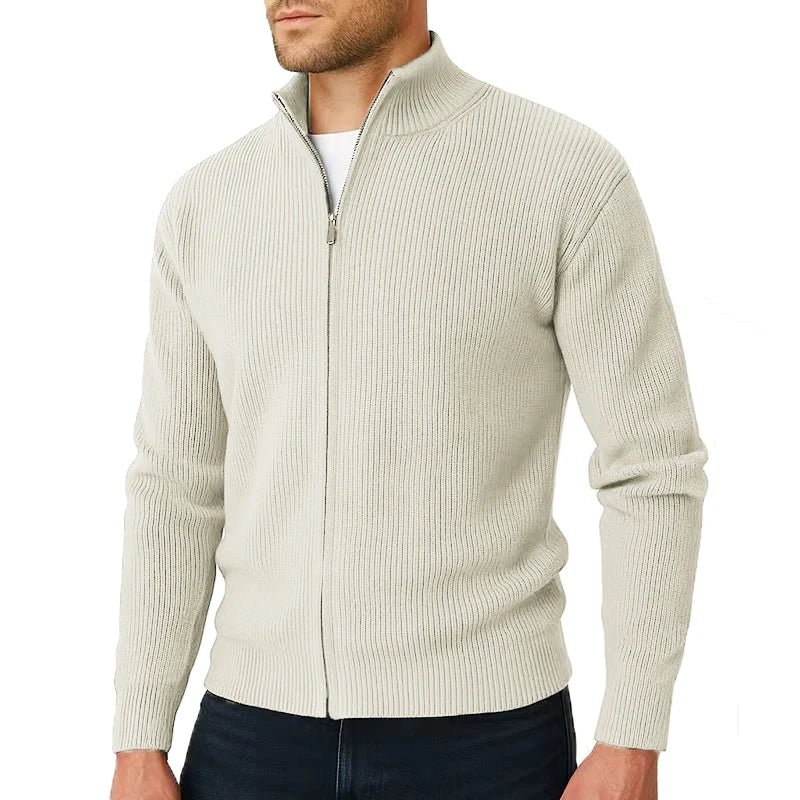 Elliot | Classic Ribbed Full - Zip Sweater - Kup online w Zorah