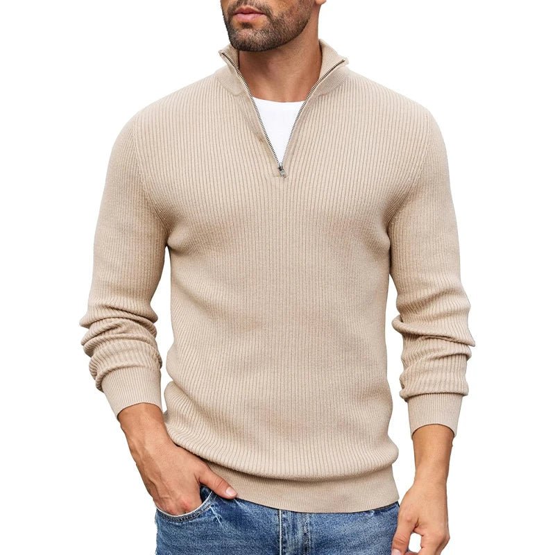 Luca | Ribbed Half - Zip Sweater - Kup online w Zorah