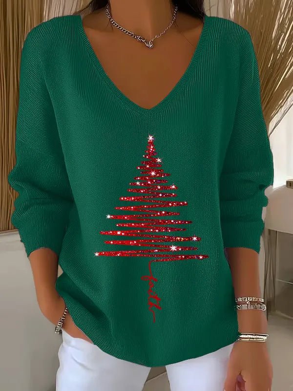 Natalia Christmas™ | Świąteczny Sweter z Brokatową Choinką - Kup online w Zorah