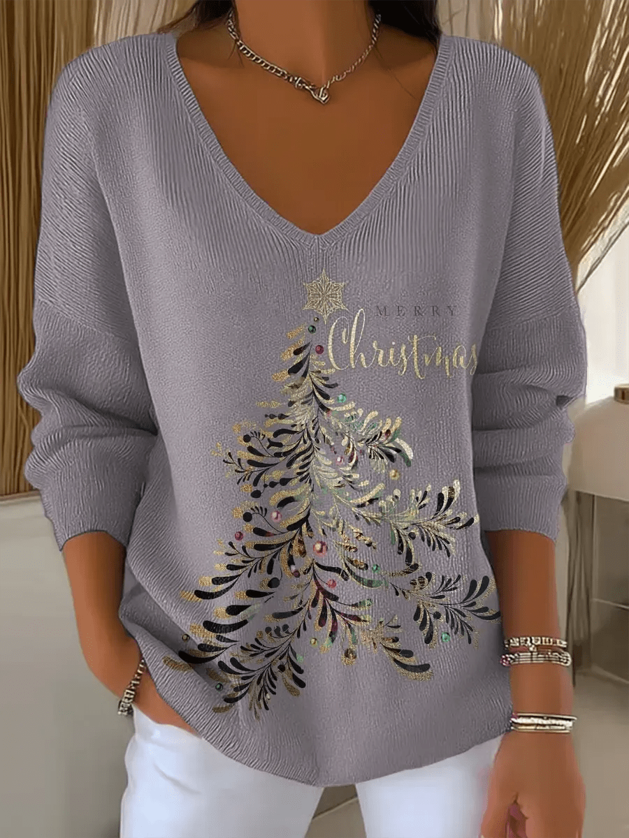 Natalia Christmas™ | Świąteczny Sweter z Brokatową Choinką - Kup online w Zorah
