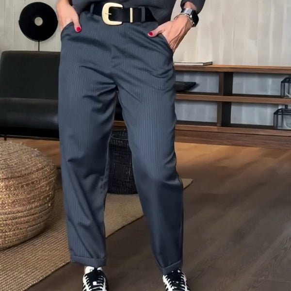 Sylwia | Eleganckie Spodnie w Paski - Kup online w Loafis