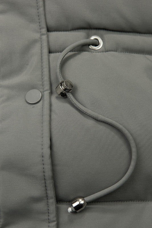 Zimní bunda s odepínací umělou kožešinou šedá - Kup online w Zorah